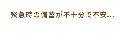 緊急時の備蓄が不十分で不安...
